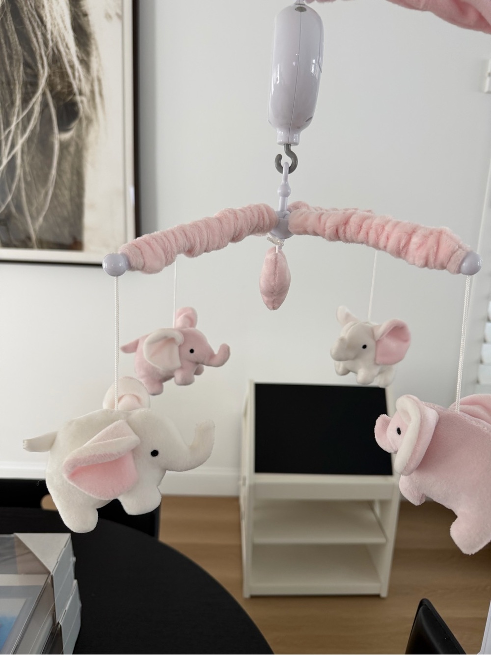 The Peanutshell Crib Baby Mobile - Soft Pink Elephants - Picture 5 of 8